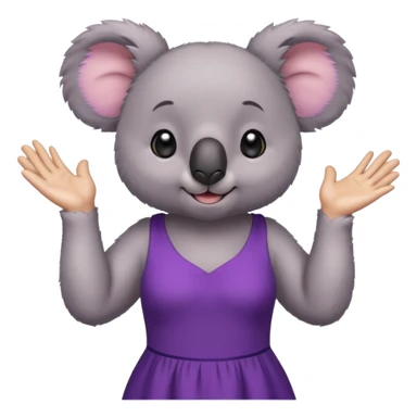 Koala purple drees eyelashe clapping sticker