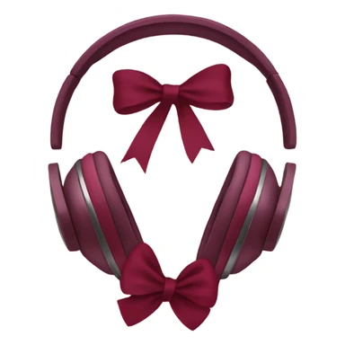 Headphones with burgundy bows  sticker