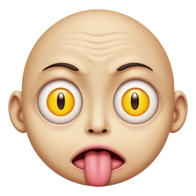 ugly pleading with eyes yellow emoticon🥺👀 emoji with tongue out sticker