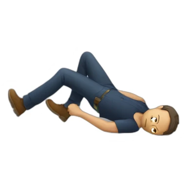 a man fell down sticker