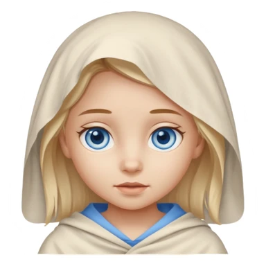 blue eyed desert girl child with creme cloth sticker