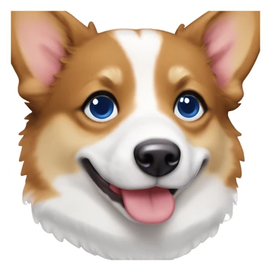 Pembroke welsh tricolor corgi with one blue eye one brown smiling sticker