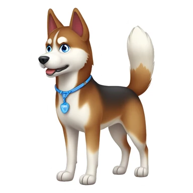 Red Siberian husky with blue eyes full body  sticker