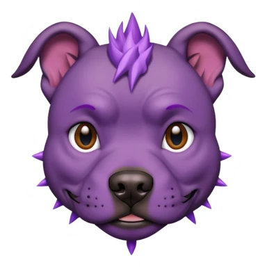 very tattoed brown face pitbull dog with purple spiky hair sticker