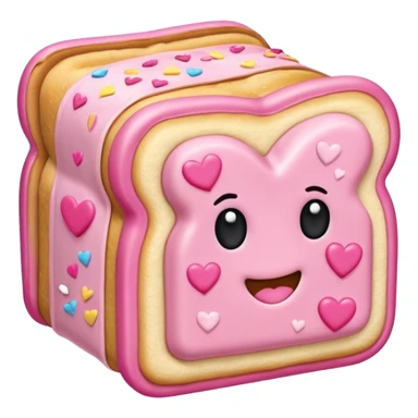 Toaster strudel with hearts sticker