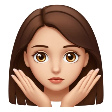 Fais moi une fille brune avec les yeux marrons, qui ce mort un doigt avec un regard coquin. sticker