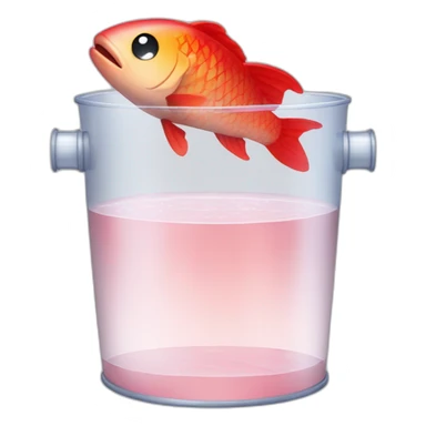 red fisch in a transparent champagne bucket sticker
