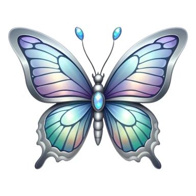 Silver butterfly shine sticker