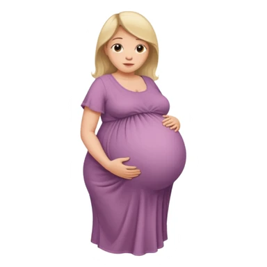 very heavily pregnant overdue woman with very  very big and large belly  sticker