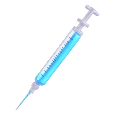 syringe, 3D style, realistic, metallic and transparent sticker