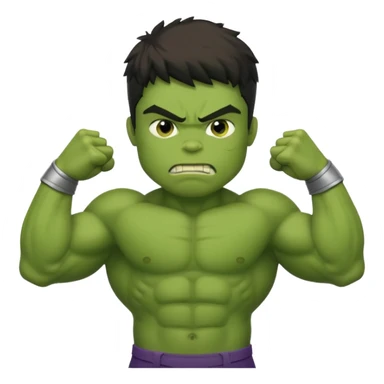 kid hulk flexing arms sticker