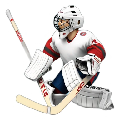 old school Hockey-goalie split save sticker