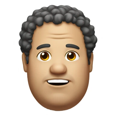 fat man with curly hair and receding hairline sticker