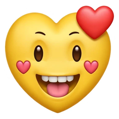 yellow emoji face holding a heart and hes so happy with so happy with teeth and tongue and toes growing out of the top of its head. his eyes have been plucked out and are now eyeless sockets sticker