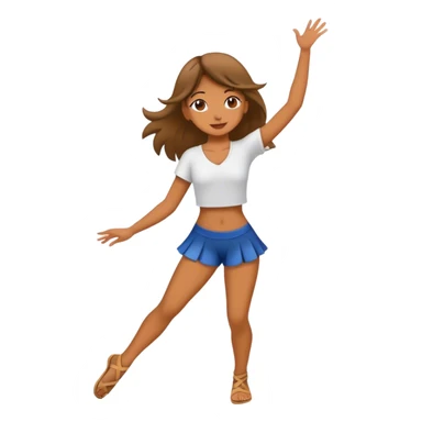 Girl traveling and dances  sticker