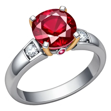 glitter rubi diamond married ring prata sticker