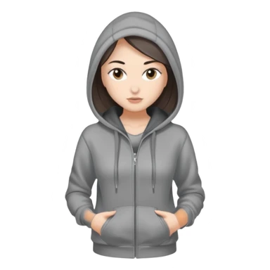 Sasha Gray in gray hoodie full height sticker