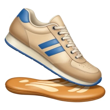  a foot wearing a sneaker pressing on the ground, leaving a visible shoe print beneath. Rounded, glossy, smooth, soft shadows, white background.


 sticker