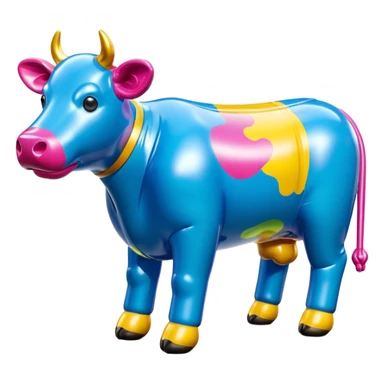   jeff koons style inflatable SPAM cow sculpture  sticker