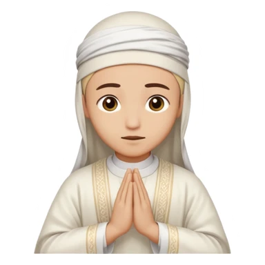 muslim prayer in sujood wearing white islamic garment sticker