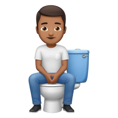 brown man on toilet sticker