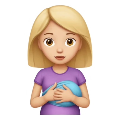 Girl holding her stomach  sticker