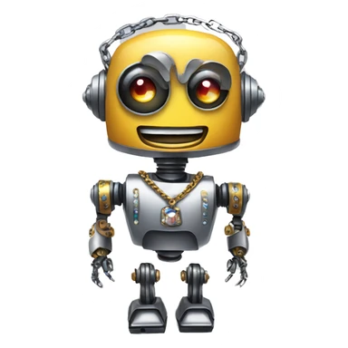 a robot with a cuban chain with diamonds  sticker
