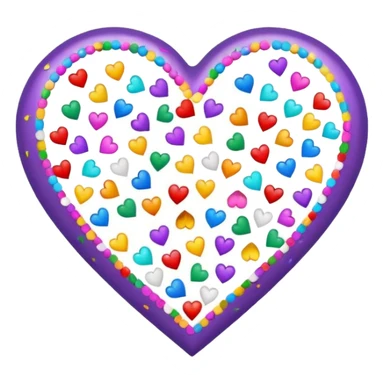 white heart with confetti fill sticker