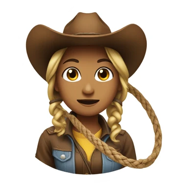 A cowgirl with a lasso sticker