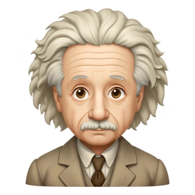 Cinematic Realistic portrait of Albert Einstein, shown as an iconic genius with wild, expressive hair and a gentle, contemplative expression, rendered in detailed period clothing with warm, intellectual lighting sticker