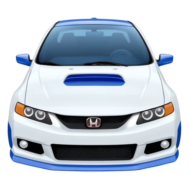 8th gen honda si white with blue spoiler sticker