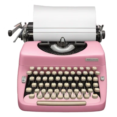 pink vintage floral typewriter  sticker
