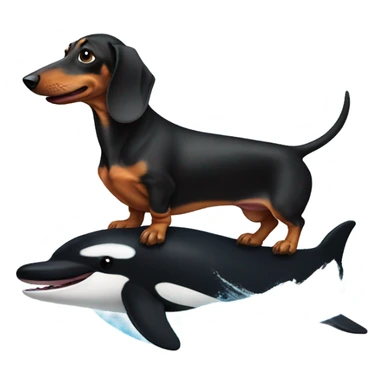 dachshund riding an orca sticker