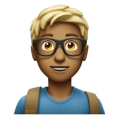 Boy Watching movie wearing 3d glasses sticker