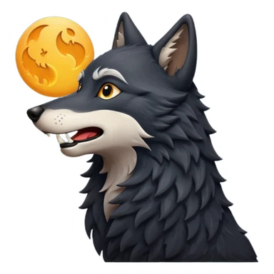 Lobo negro aullando sticker