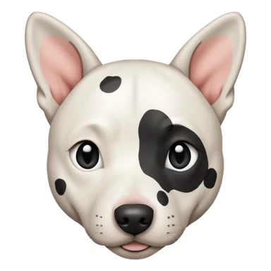 White cattle dog pitbull mix with floppy ears and subtle black spots  sticker