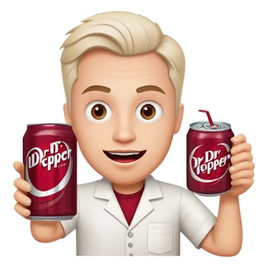 A crazy Caucasian with Dr Pepper sticker