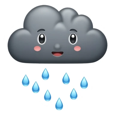 Photorealistic Rain cloud with rain drops falling sticker