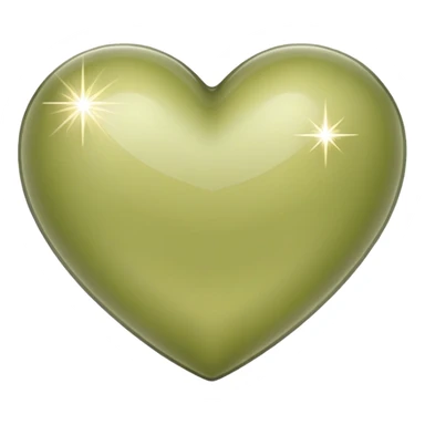 Pastel olive heart with sparkles  sticker
