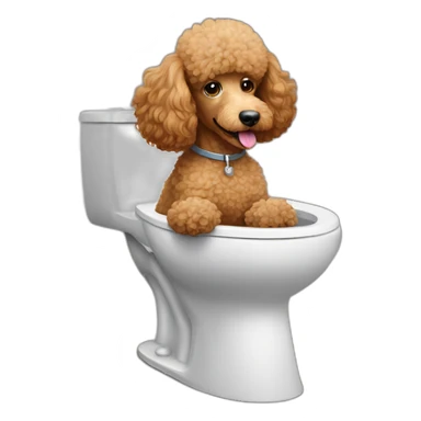 Light brown poodle in a toilet sticker