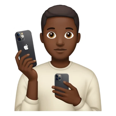 Black man holding iPhone 14 Pro sticker