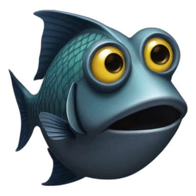 poisson noir sticker