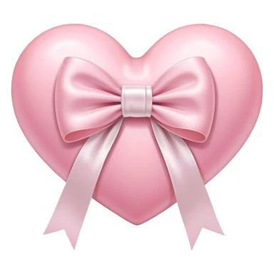 Pastel pink heart with white bow sticker