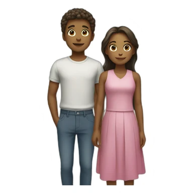 boy and girl standing next to each other sticker