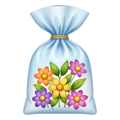 sac plastique noué et gonflé pour tamponner la peinture et créer de magnifiques fleurs colorées. sticker