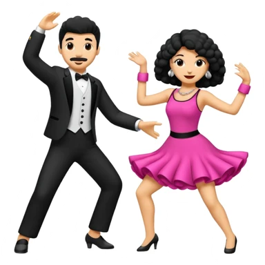 2 perros poddle uno macho y una hembra bailando  sticker