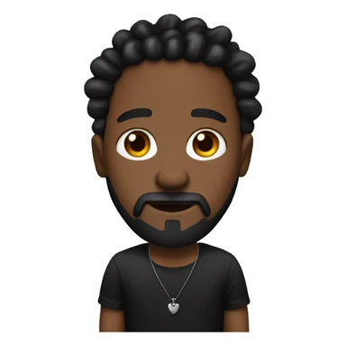 black man with black and red thick dreadlocks and a goatee and a mustache and a plain black shirt and a necklace  sticker