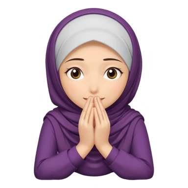 Hijabi girl sitting and hiding her face from her hands sticker