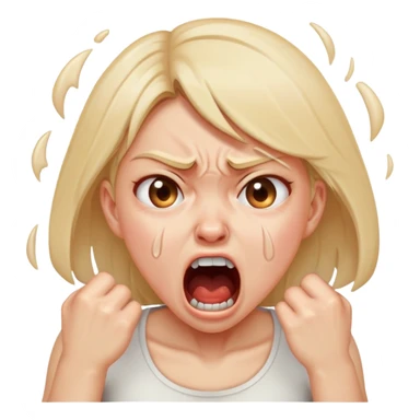 girl yelling mad choking herself crying sticker