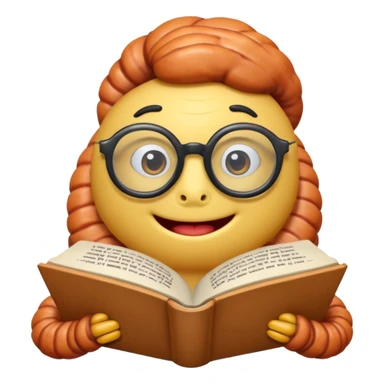 worm reading book sticker